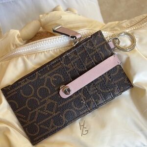 Calvin Klein Brown and Pink Key & Card Holder